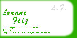 lorant filz business card